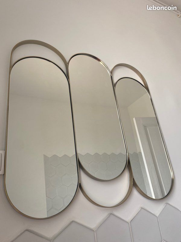 Miroir triptyque laiton Alama (image 1)