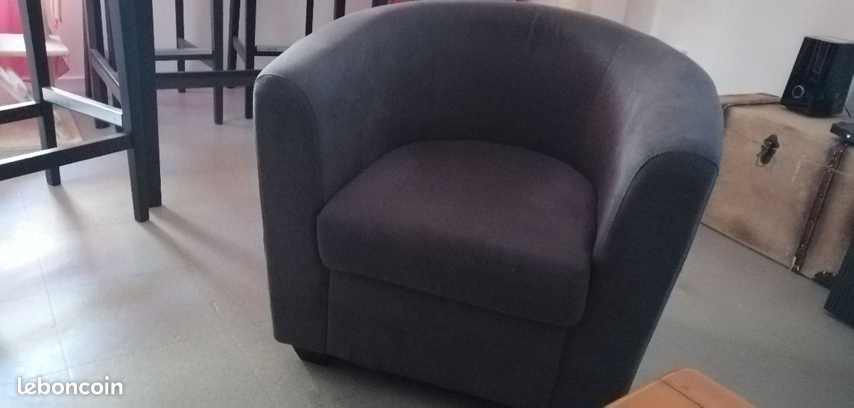 Fauteuil 1 place gris (image 2)