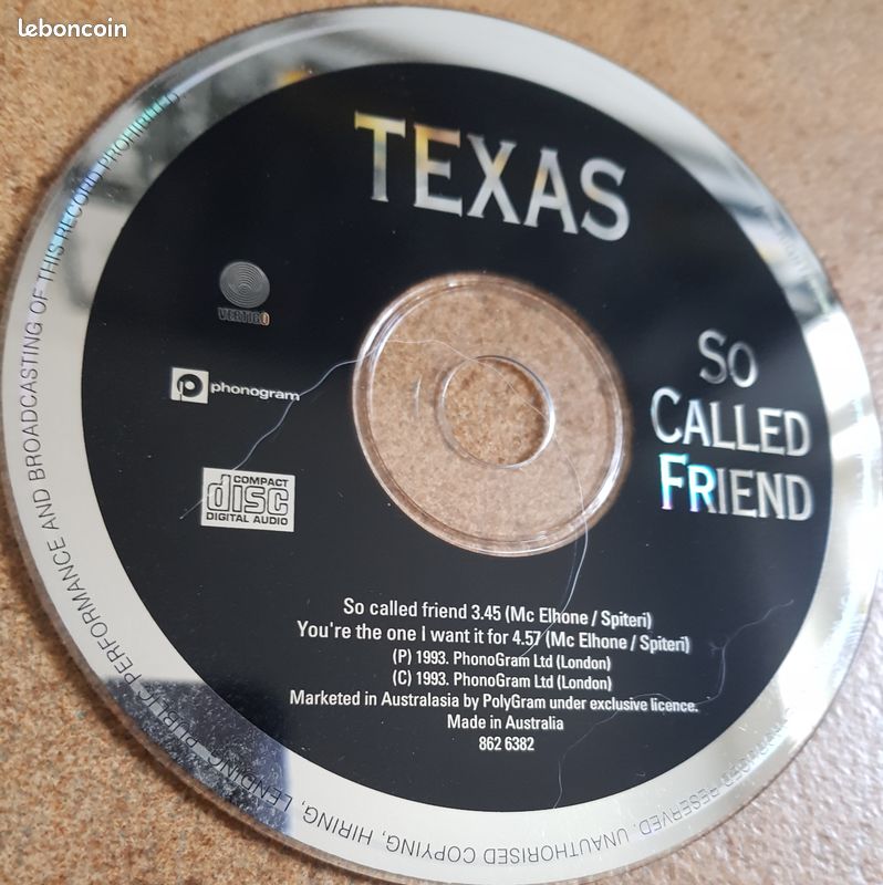 CD Australie : Texas - So Called Friend (alival) (image 3)