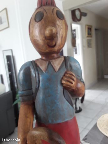 Buste bois Tintin et capitaine Haddock - Collection