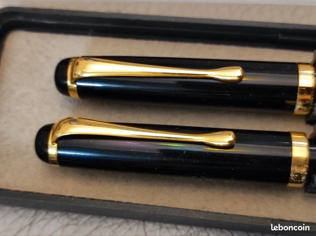 Parure Stylo Soma Vintage - Noir, Plume Et Bille - En Boîte - Occasion