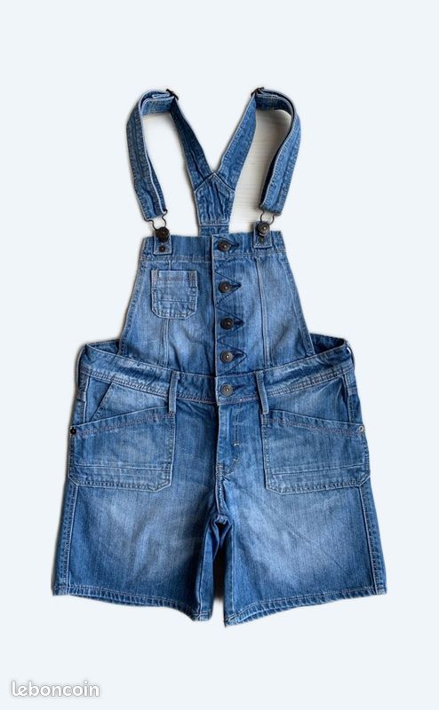 Combi Short Jean H&m Combishort Fille En Jean Marque H&M