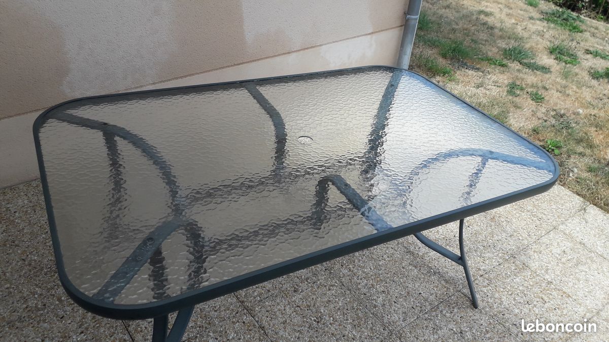 Table aluminium et verre trempe (image 3)