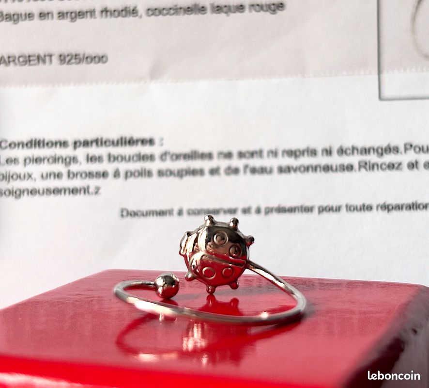 Bague Ouverte Coccinelle En Argent Massif Toulhoat - Style Celte Bretagne, Neuf Avec étiquettes