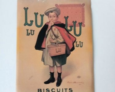 Plaque émaillée Publicitaire Vintage 'Petit Beurre LU - Le Meilleur Biscuit'