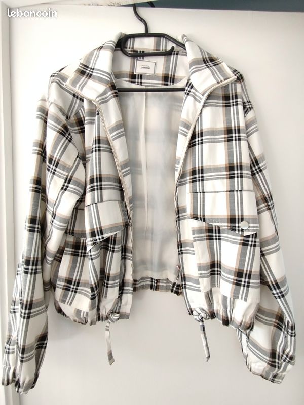 Veste over size à carreaux beige Pimkie xs (image 1)