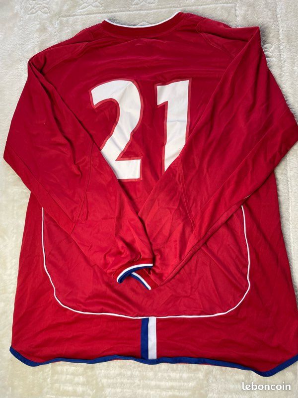 Maillot de football vintage Olympique lyonnais / Lyon - saison 2005-2006 - taille XL - signé par FRED - Sport & Plein air