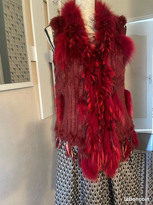 Gilets Cuir Gilet Sans Manche En Lapin Veste Gilet Sans Manches En