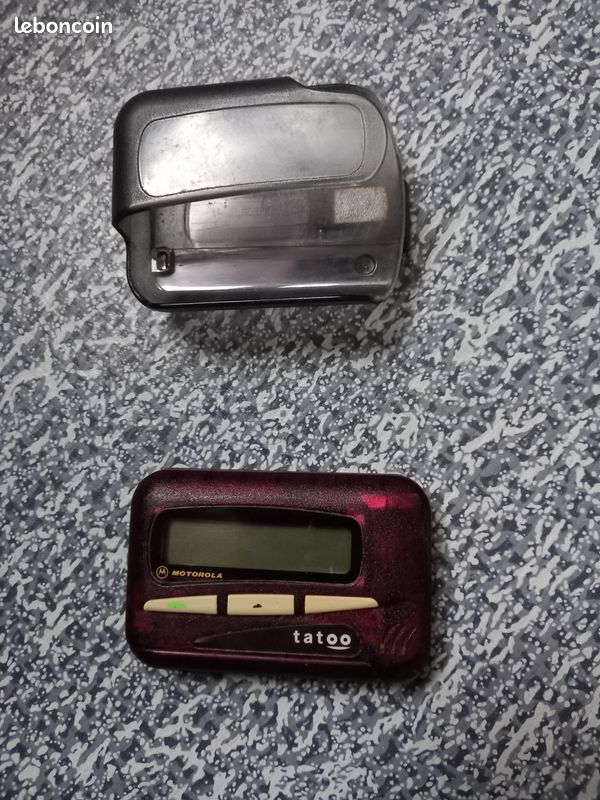 Ancien Bipeur Philips Tatoo - Noir - Avec Support - Pour Collection