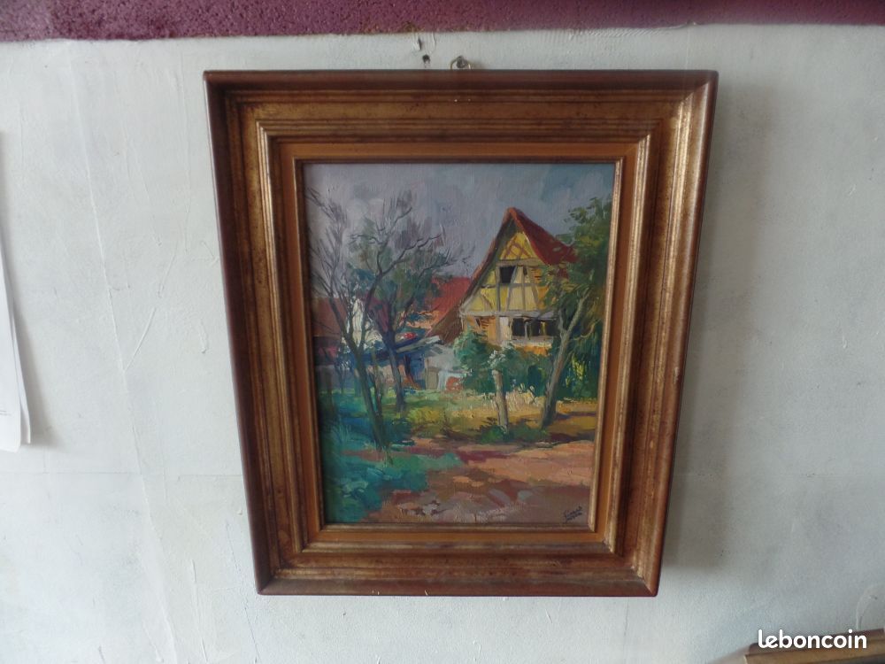 2 tableau MEYER GERARD FORET 34X44 tableau de maison alsacienne delabree (image 1)