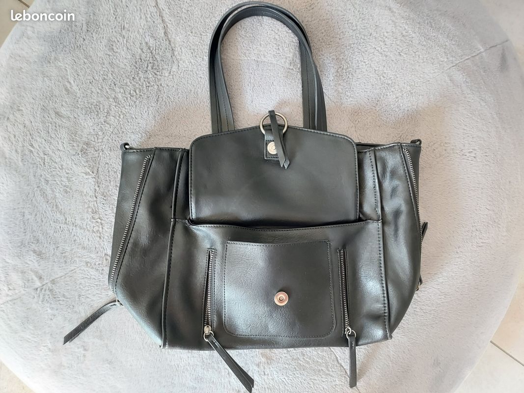 Sac à main simili-cuir noir NEUF (image 4)