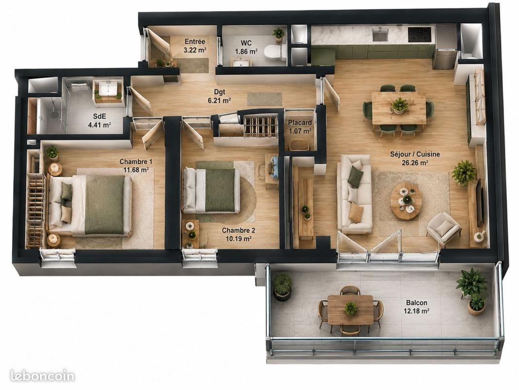 Appartement 3 pièces 64 m² · à Lons · 64 m² · 234 329 €