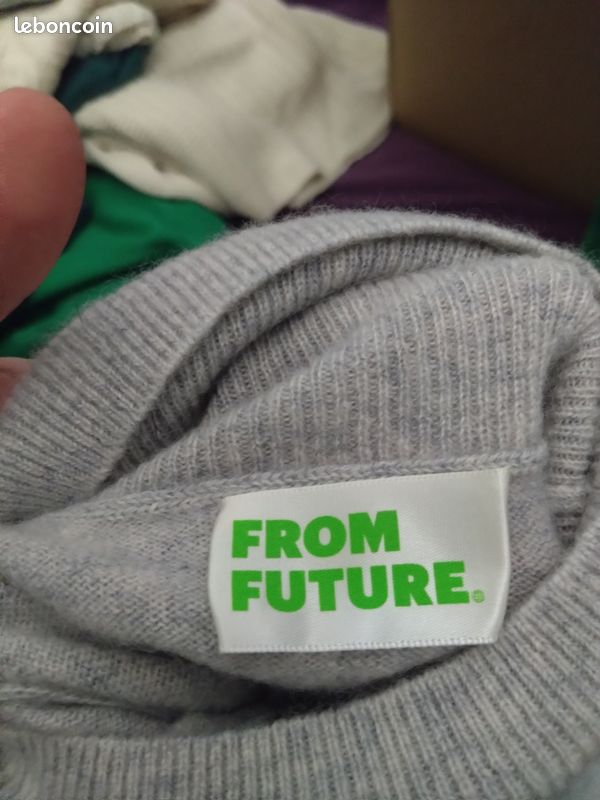 Pull From Future S 36 col roulé gris chiné chic (image 5)