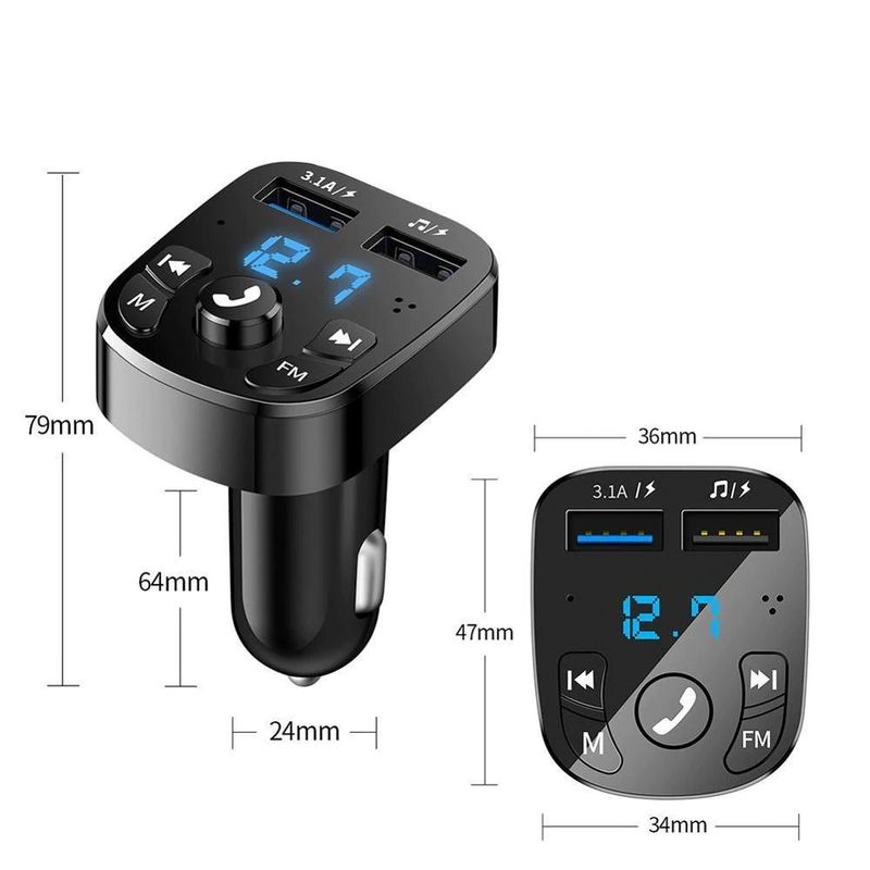15€ sur Transmetteur FM Bluetooth, Kit Main Libre Voiture