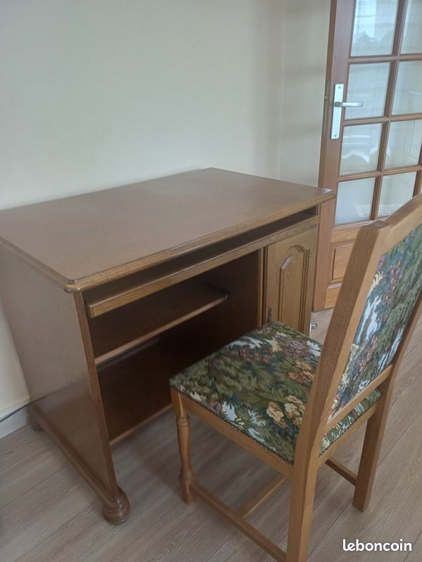 Bureau en chêne avec sa chaise (image 2)