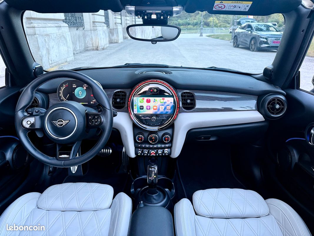 MINI Cooper S Cabrio 178CH Pack John Cooper Works JCW BVA7 - Harman Kardon, Cuir Blanc, Apple Car Play, Camera, Sièges Chauffants... - Full Suivie Mini, Cabriolet Cab (image 6)