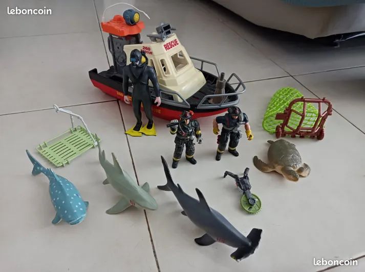 Lot De 6 Jouets De Plongée – Figurines Animaux Marins Avec Cages Flottantes – Jeu D'exploration Pour Piscine Et Bain