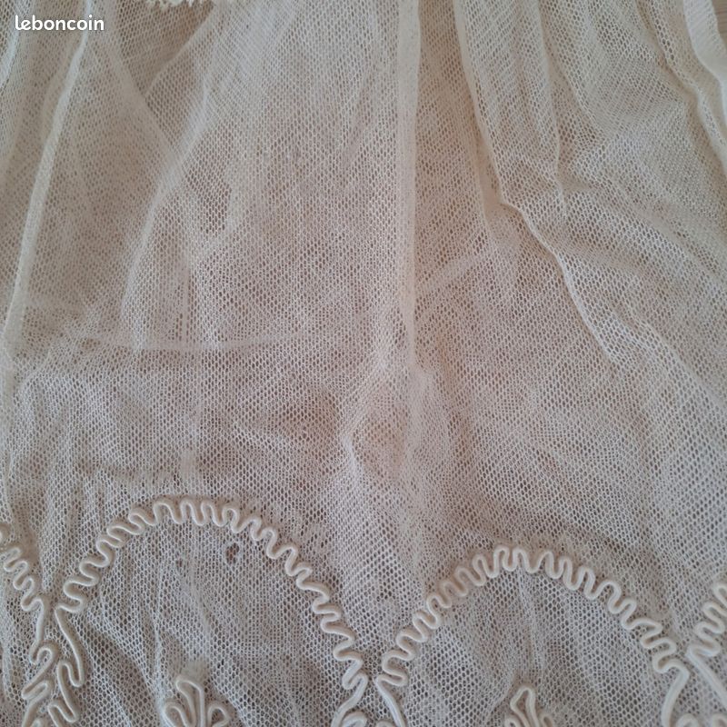 Robe Vintage Pour Poupée Ancienne En Porcelaine - Dentelle Brodée Main - Modèle Emile Jumeau