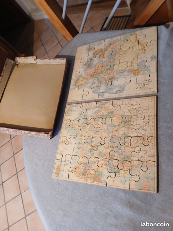 Puzzles Géographiques En Bois - Europe Par G. Pauly - France Physique Et Politique - Occasion