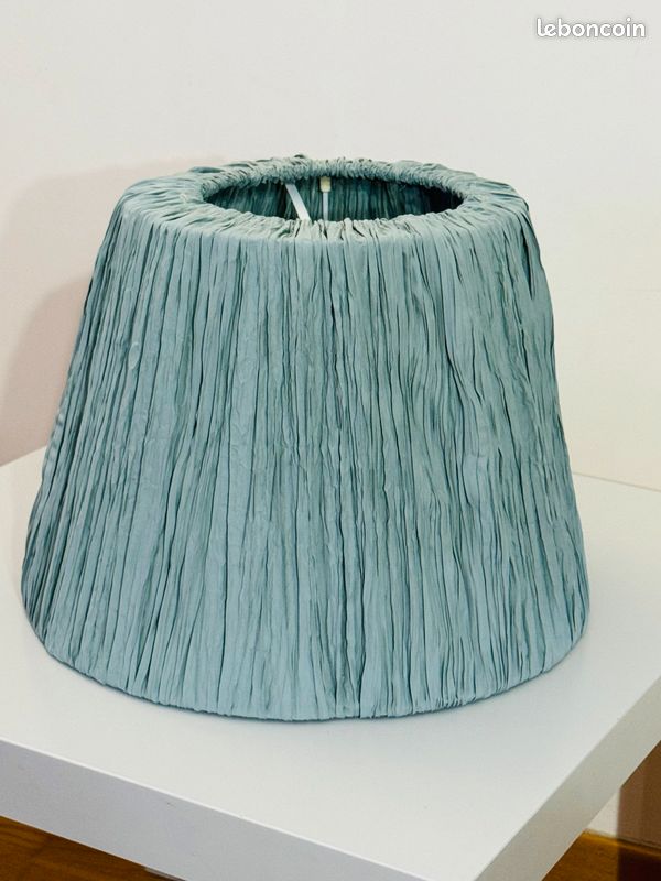 Abat-jour tissu conique IKEA HEMSTA vert , 36x26 cm , très bon état (image 6)