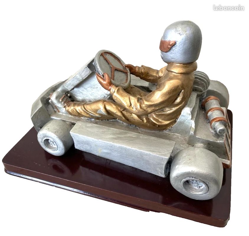Sculpture Ancienne Karting Kart F1 Voiture Collection Décoration Vintage (image 2)