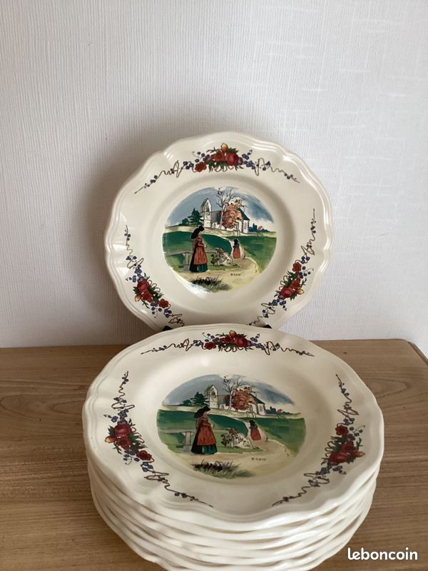 Lot de 8 assiettes creuses Sarreguemines modèle « Obernai » (image 2)