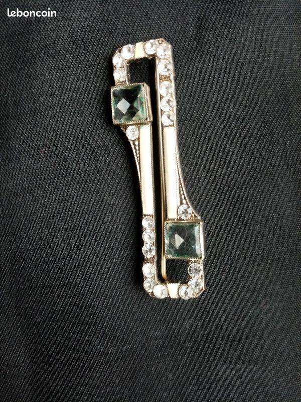 Broche Art Déco Vintage Années 1920/30 - Métal Doré - Neuf Vieux Stock