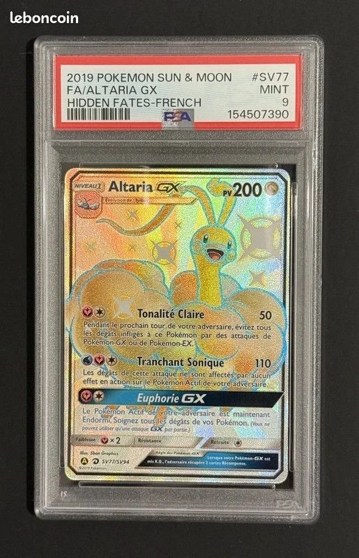 Pokémon Altaria GX Shiny SV77/SV94 Destinées Occultes PSA 9 (image 1)