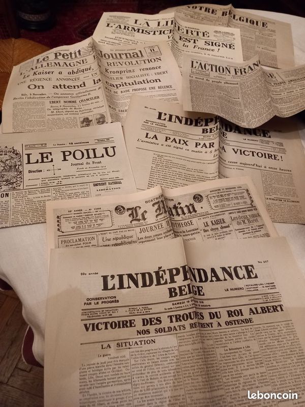 La grande guerre 14-18 ; 8 journaux feuillets différents (image 1)