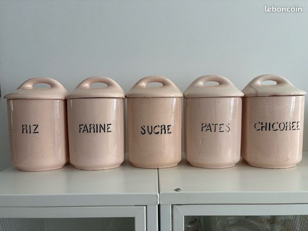 Lot de trois pots anciens pâtes sucre et farine | Selency