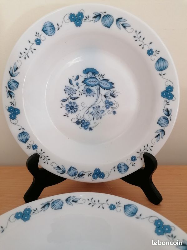 Lot38 De 6 Petites Assiettes Plates Vintage Arcopal France D 19,5Cm