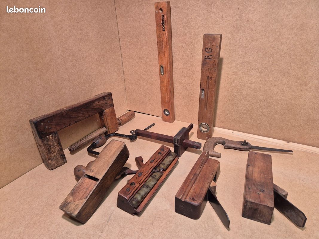 Lot de 10 anciens Outils Bois (image 2)