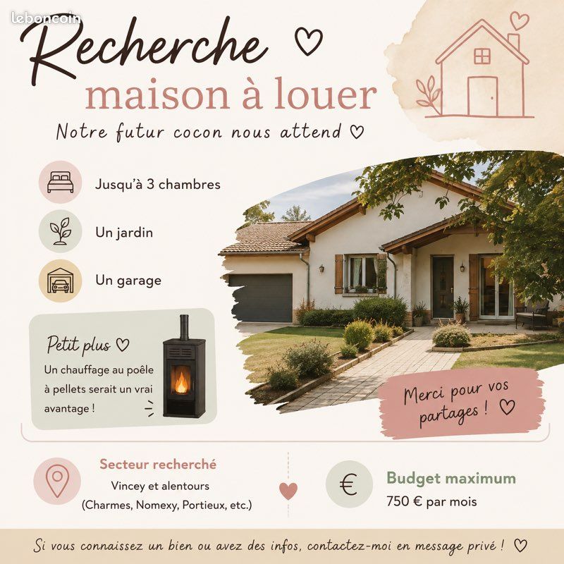Maison 4 pièces 100 m² · à Vincey · 100 m² · 800 €