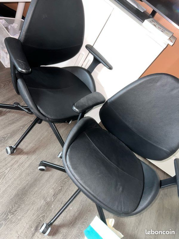 Chaise de bureau en cuir véritable IKEA HATTEFIÄLL (image 5)