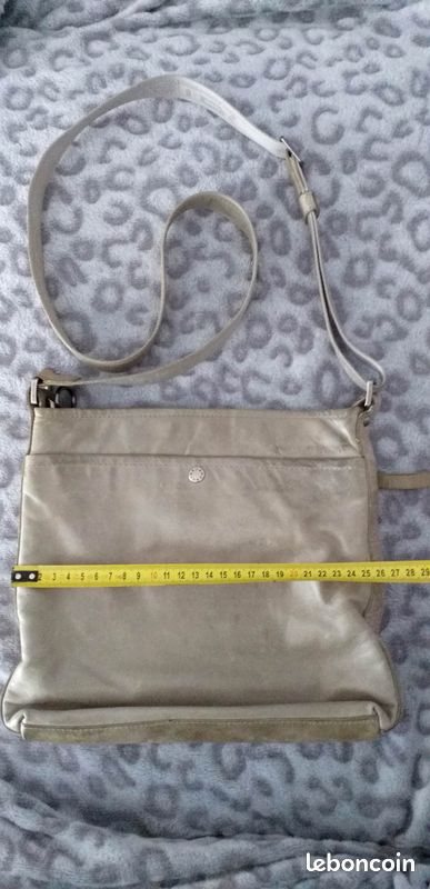 Sac Lancaster en CUIR Beige Bandoulière Femme Mode BEG Toulouse Launaguet RARE Bobo (image 4)