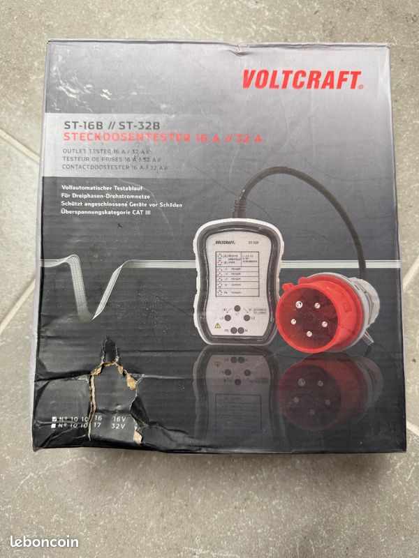 Testeur de prises triphasées Voltcraft ST-32B – 32 A (image 1)