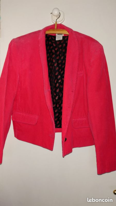 Veste PROMOD en velours côtelé rouge taille 38 -40 Vêtements