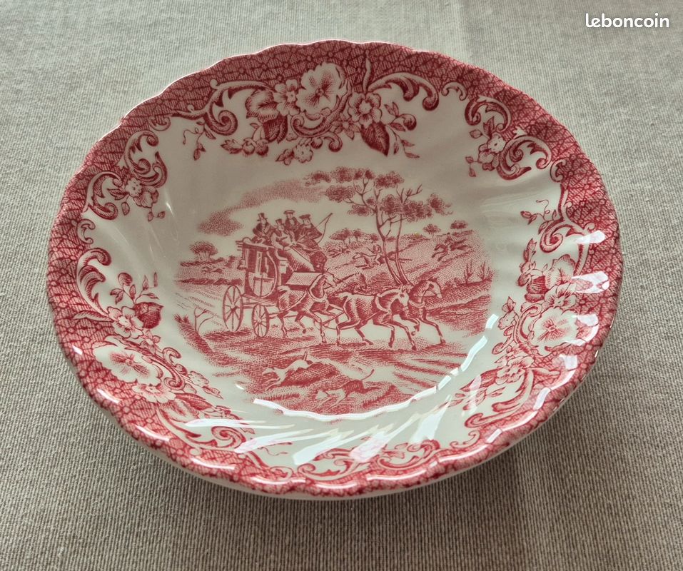 Ensemble dessert faience anglaise saladier + 8 coupelles (image 2)