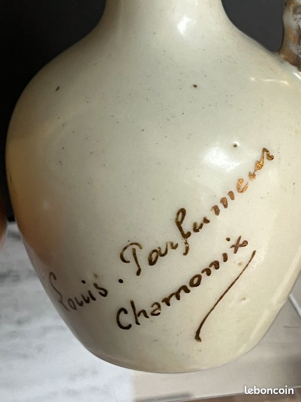 Anciens flacons à parfum VIDES porcelaine Art Nouveau Cyclamen Violettes de Toulouse (image 5)