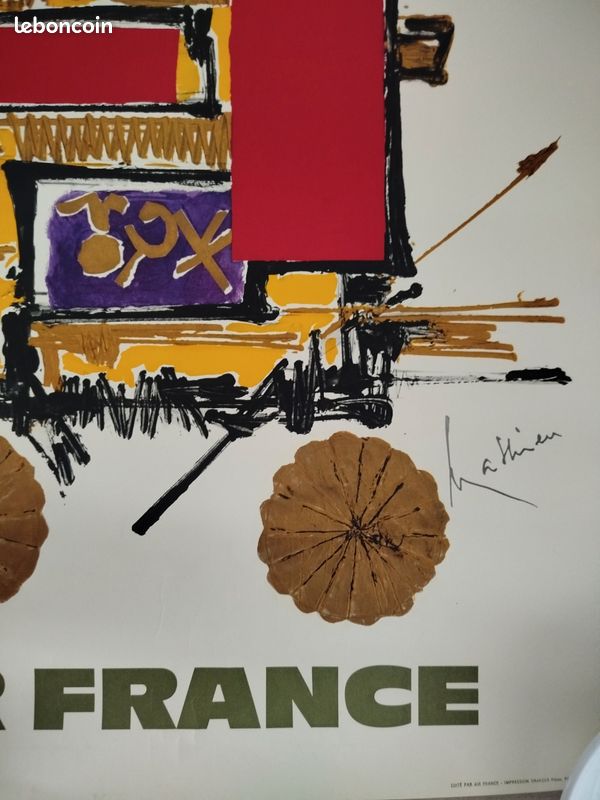 Georges Mathieu | Lot de 14 affiches publicitaires Air France avec