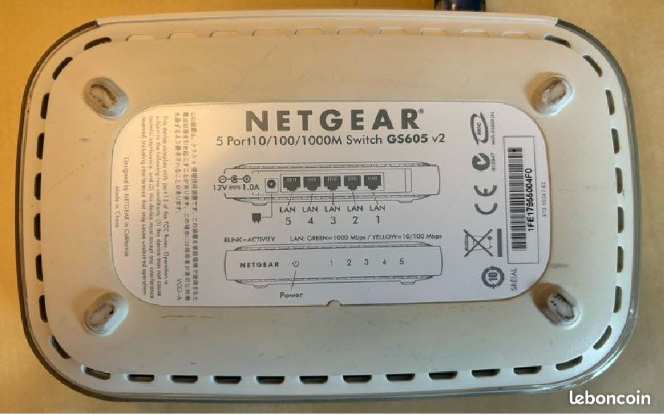 NETGEAR GS605 Switch Ethernet 5 Ports Gigabit RJ45 - Plug & Play, Silencieux, Économe En Énergie
