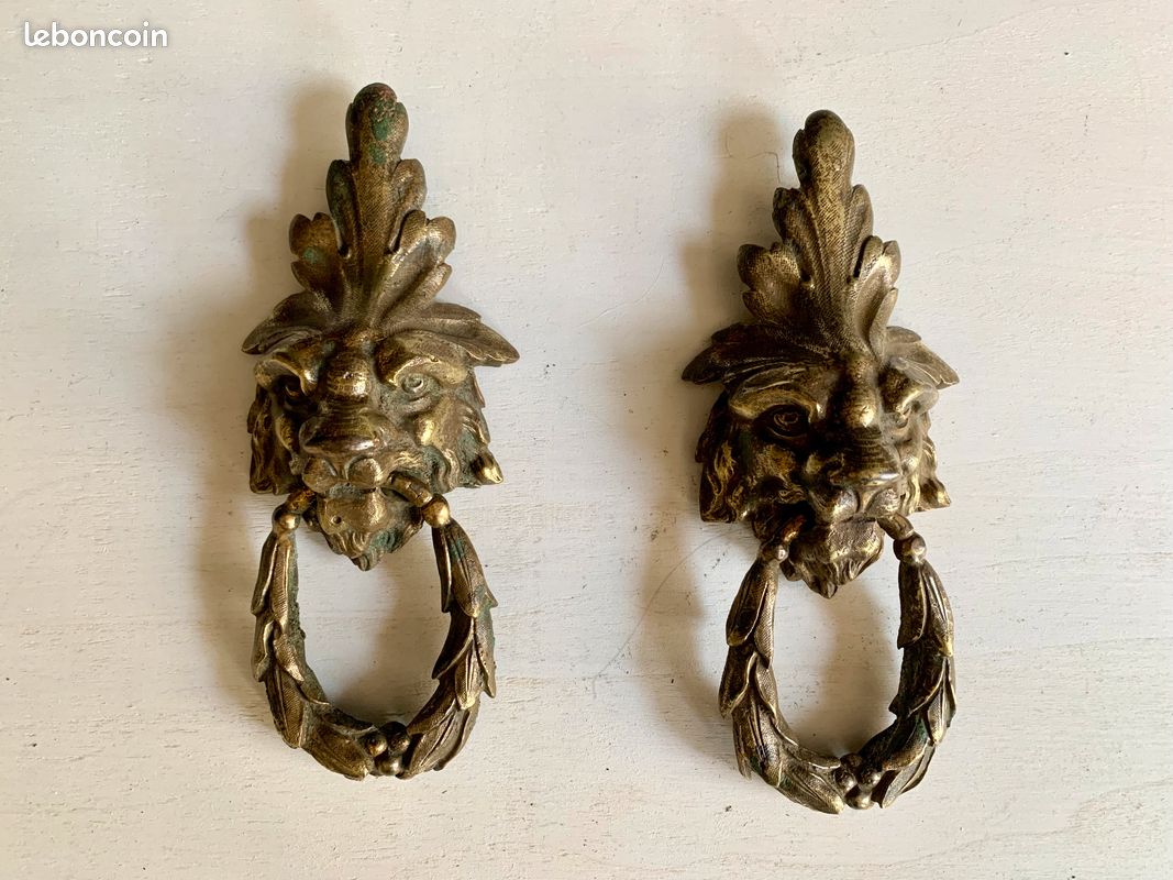 Heurtoir marteau de porte ancien bronze massif - Décoration