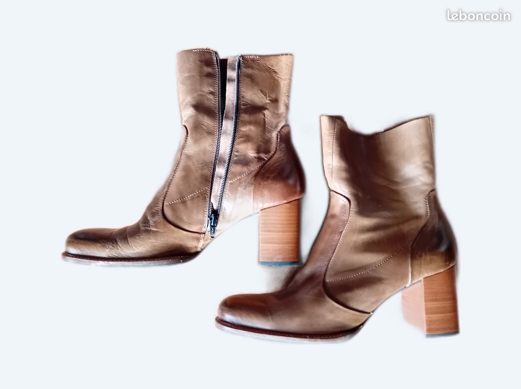 Boots Muratti cuir taupe 39 1/2 (image 1)