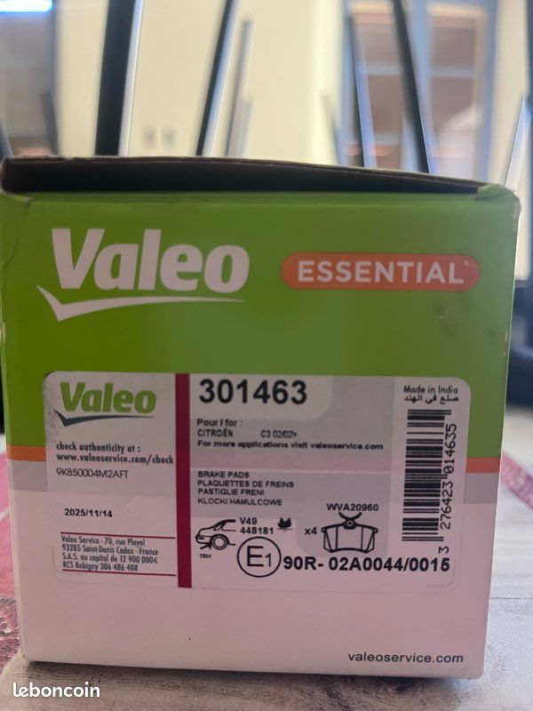 Jeux de plaquettes de frein Valeo (image 2)