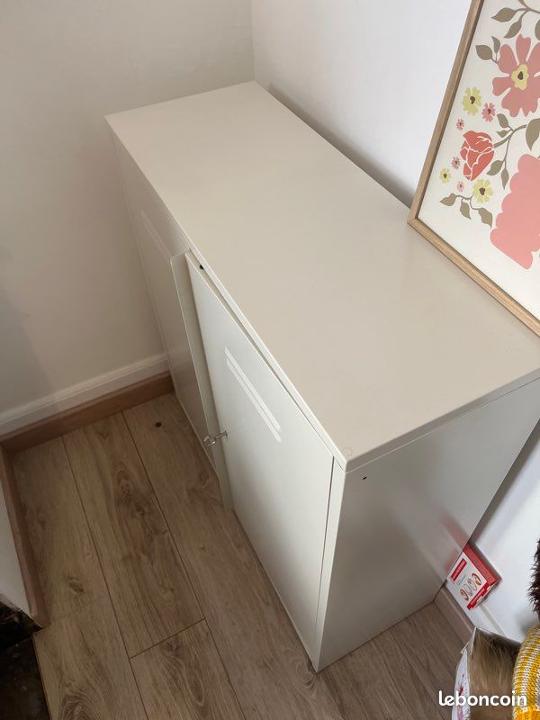 Meuble métal blanc crème IKEA (image 2)
