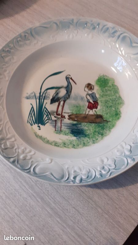 pl023 PLAT OVALE céramique ccf la cigogne 22103