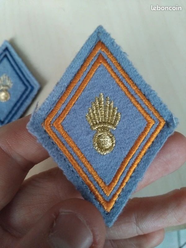 Losange tissu modèle 1945 patch 7° RA RÉGIMENT ARTILLERIE Cadre