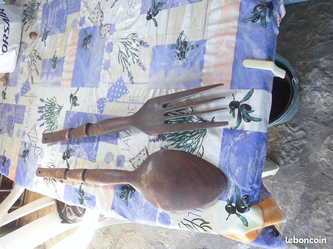 Fourchette et cuillère en bois exotique (image 3)
