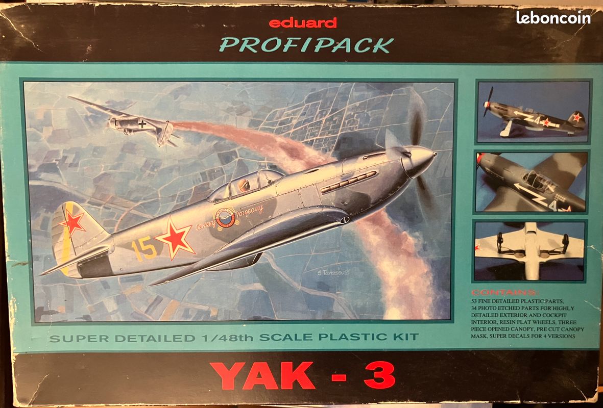 Maquette Eduard Profipack 1/48 YAK-3, Occasion à Monter, Pour Maquettistes Avertis
