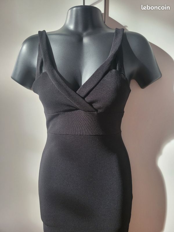 Jupe Moulante (bodycon) Miss Selfridge Taille 6 - Noir Et Argent - Occasion Très Bon état
